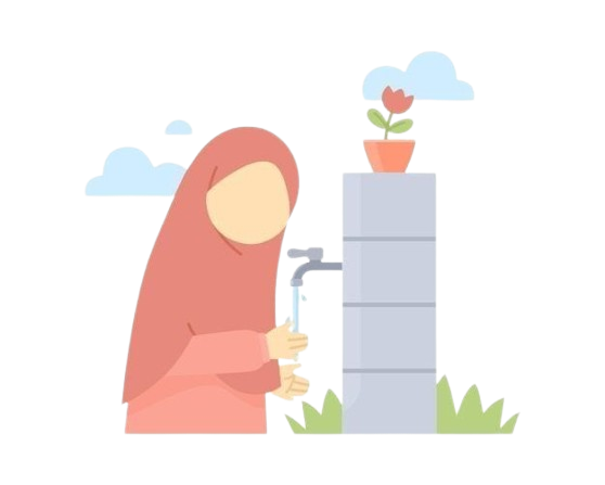 A man performing wudu