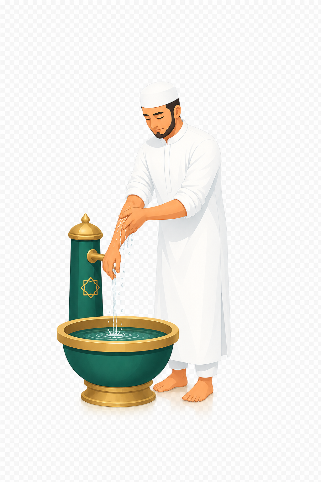 A man performing wudu