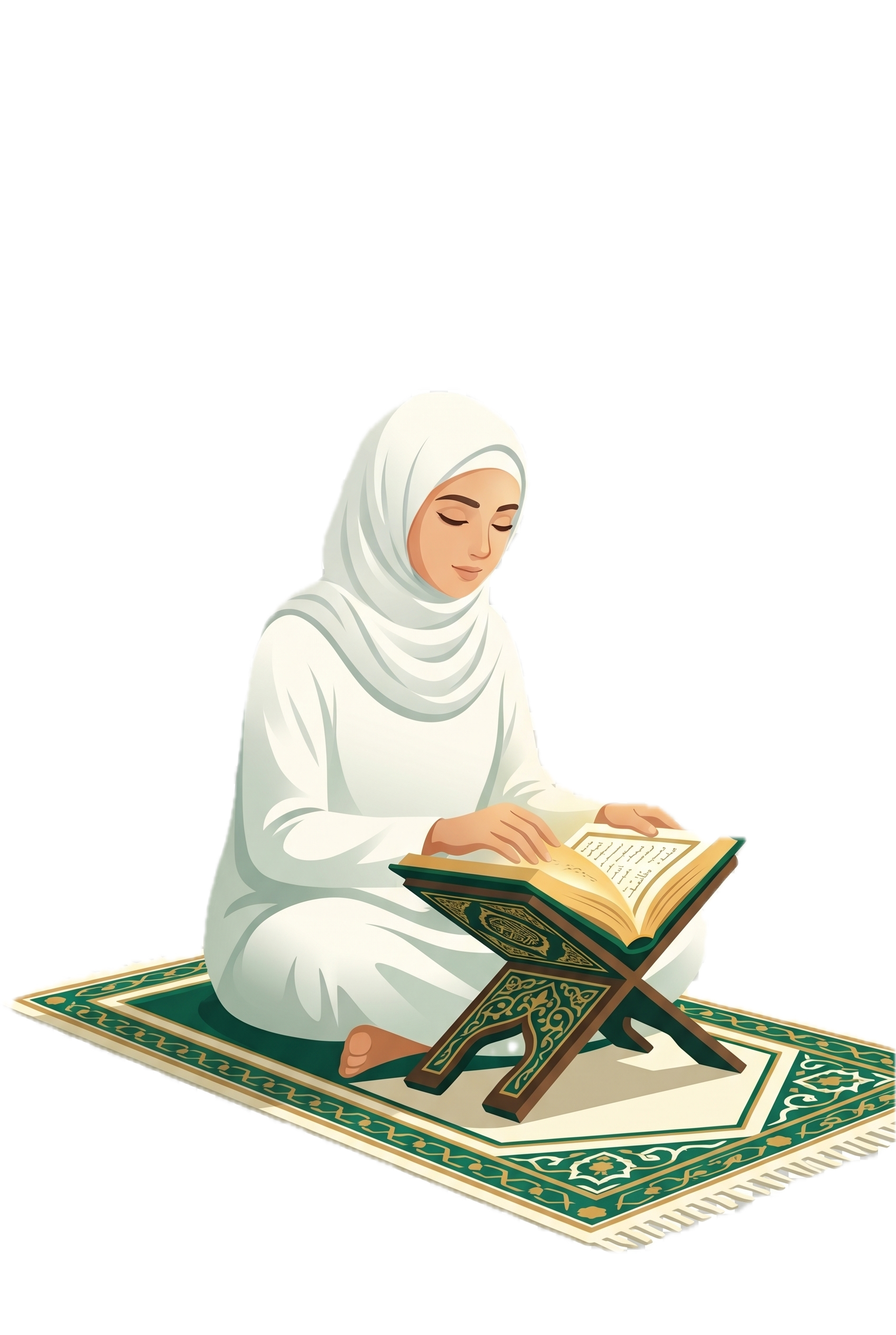 A woman reading the Qur’an